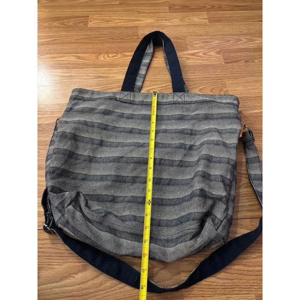 Thirty-One Striped Navy Blue Tote Bag - Picture 4 of 8